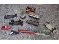 Lot de jucării vechi din metal pentru piese, autobuz, barcă, navă, compactor