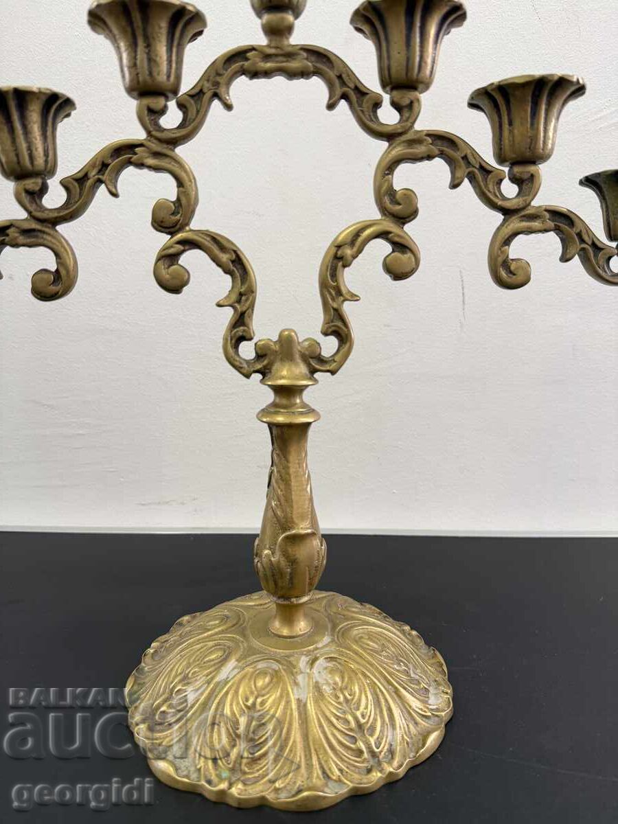 Auction  Large massive candelabra / candlestick for 7 candles. No. 8137