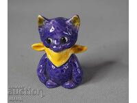 Veche figurină germană din porțelan pisică solniță