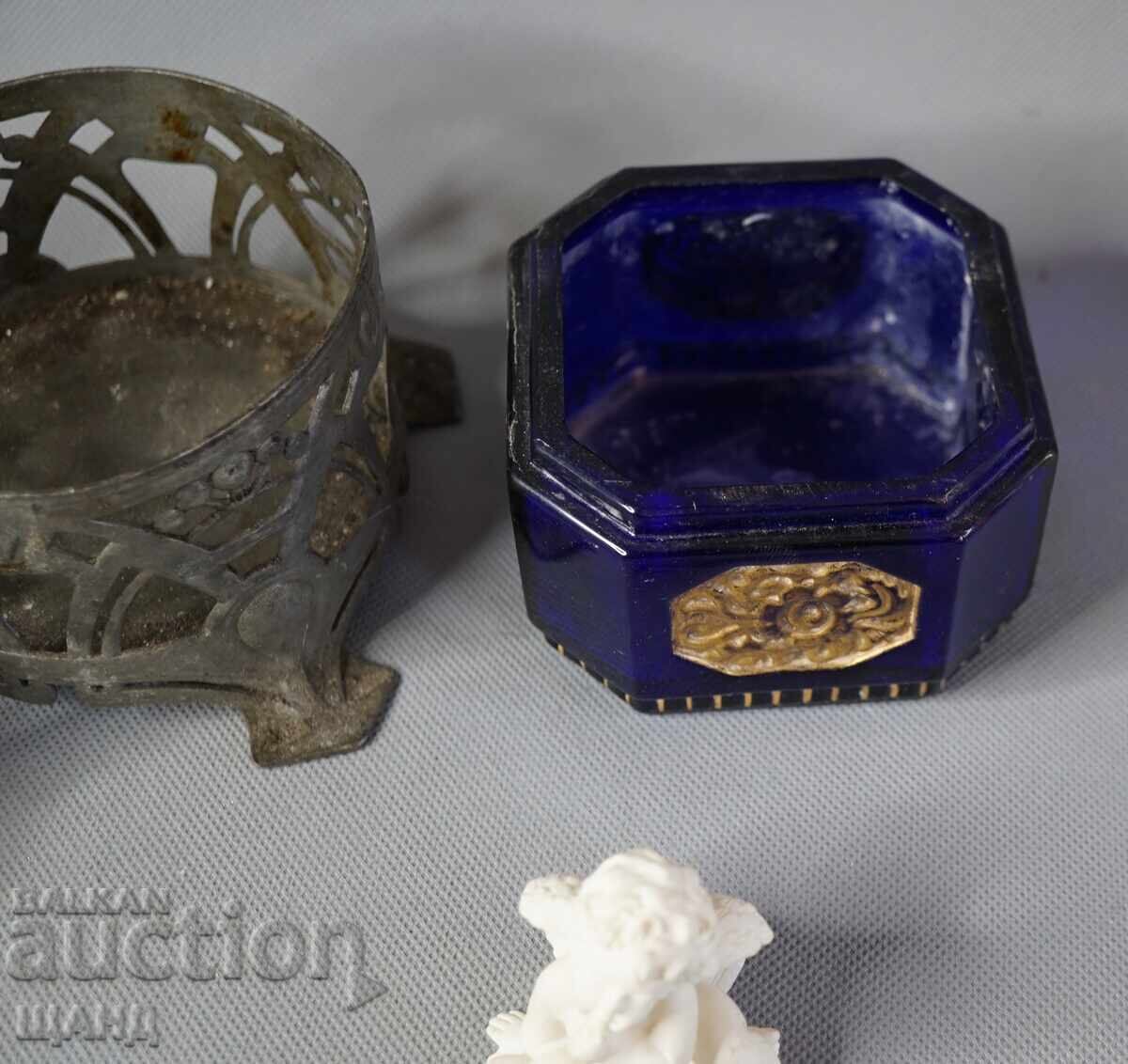 Lot obiecte vechi pipă, figurină, cupă linguri de măsurat cuțit - 5