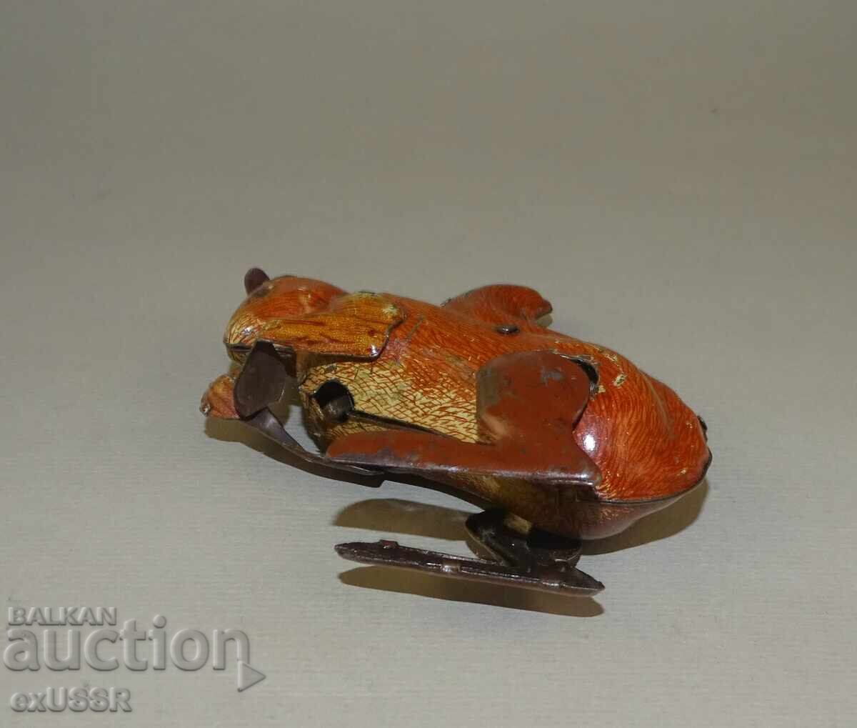 Παλιό μεταλλικό κουρδιστό παιχνίδι σκίουρος - 7