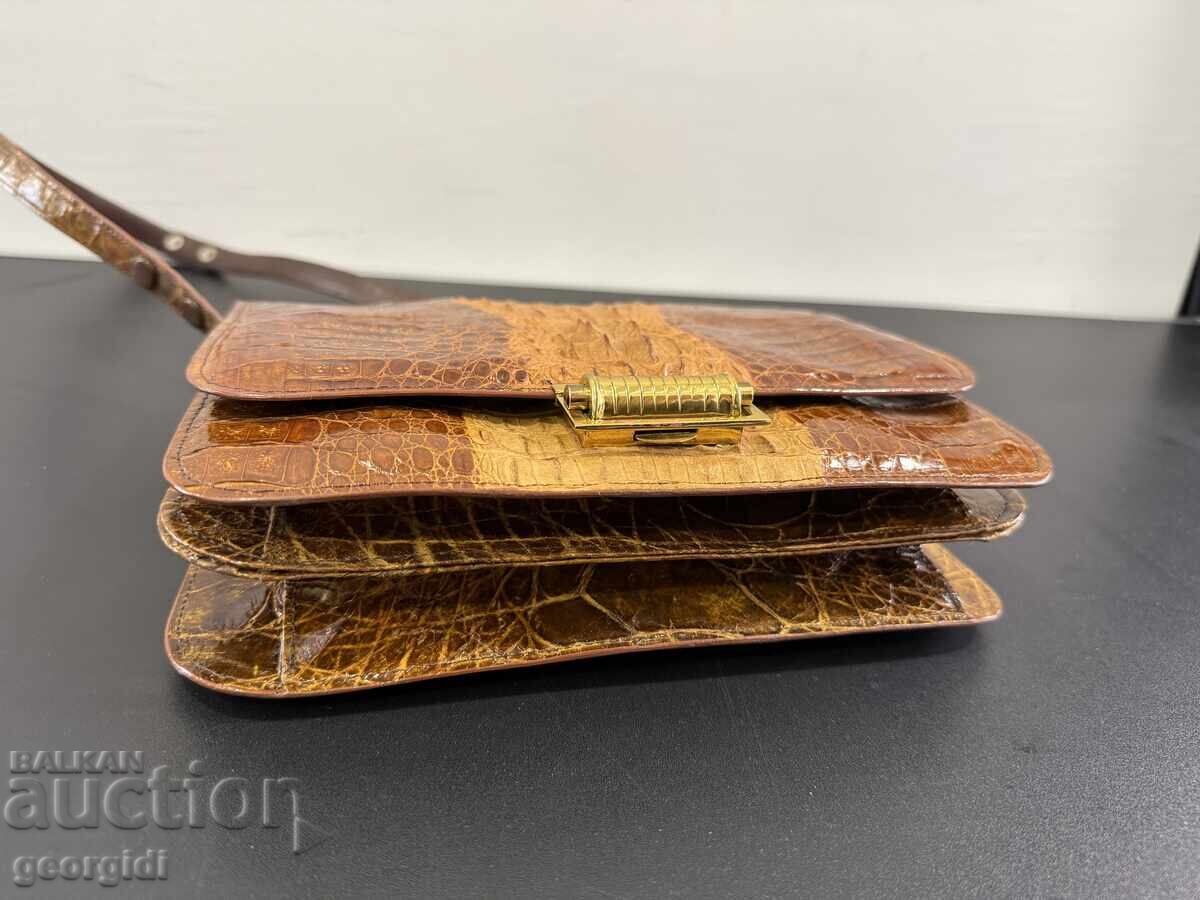 Vintage γυναικεία τσάντα από γνήσιο δέρμα. №8139 - 7