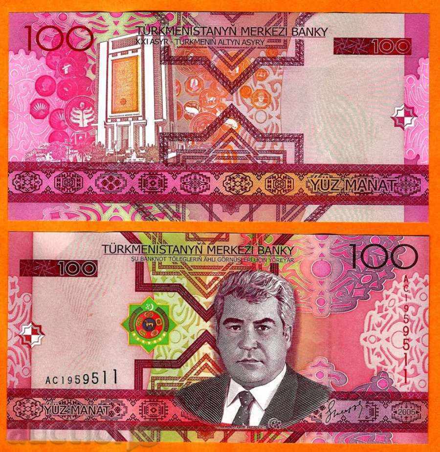 +++ TURKMENISTAN 100 Manat 2005 UNC P 18 +++