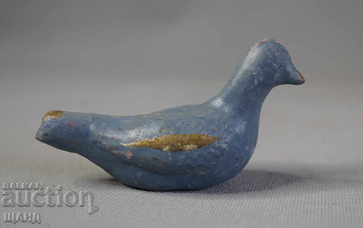 Old ceramic bird figurine ocarina whistle