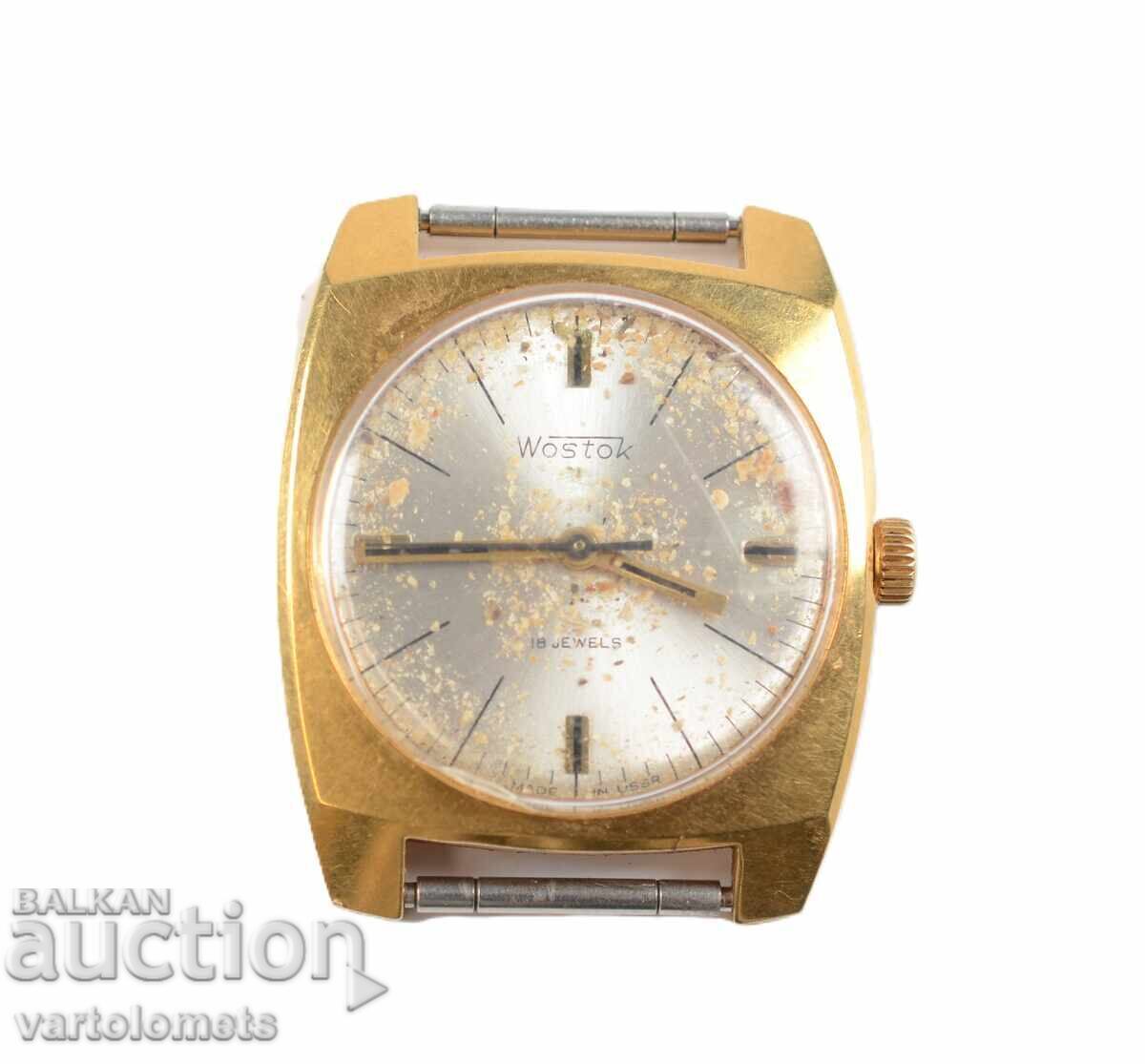 Ceas bărbătesc VOSTOK CCCP placat cu aur 10 Mk - funcțional