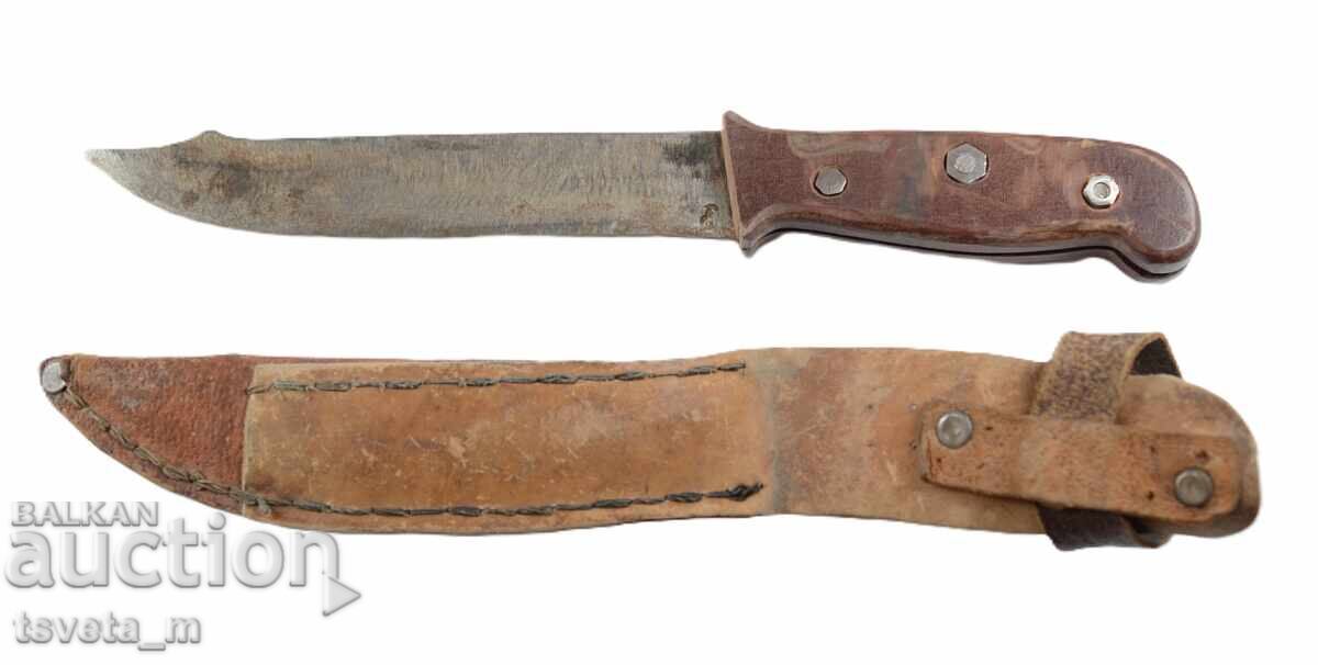 Μαχαίρι αντίκα με δερμάτινο χερούλι με τιμή € 10.00 | 19.56 BGN
