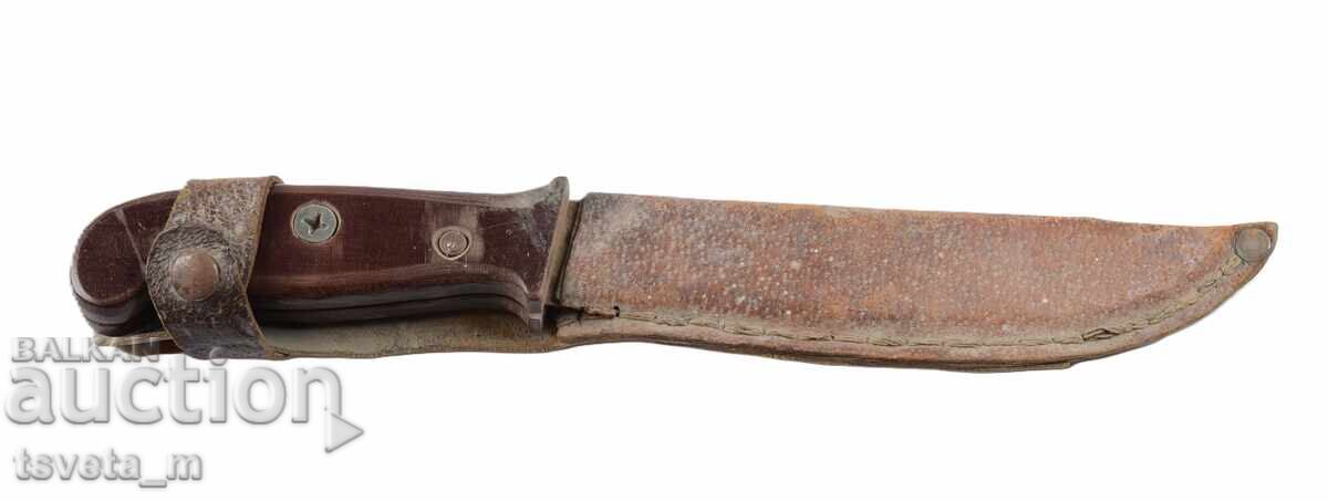 Δημοπρασία Μαχαίρι αντίκα με δερμάτινο χερούλι