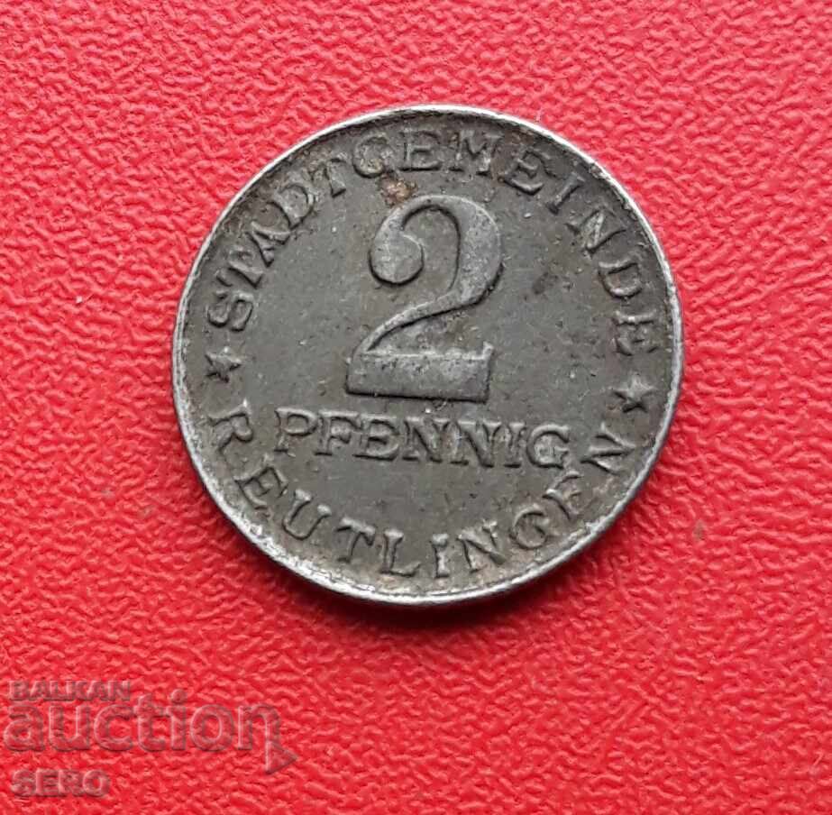 Германия-Баден-Вюртенберг-Ройтлинген-2 пфенига 1920