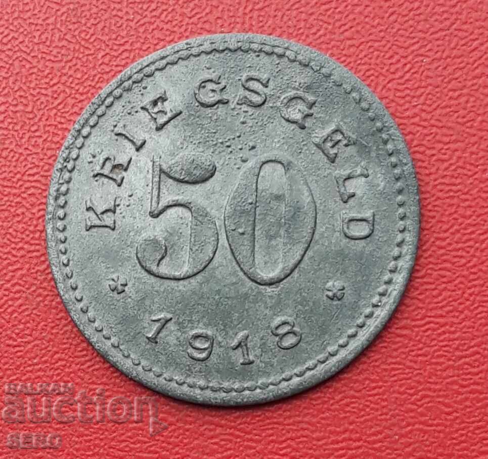 Германия-Баден-Вюртенберг-Балинген-50 пфенига 1918-мн.рядка