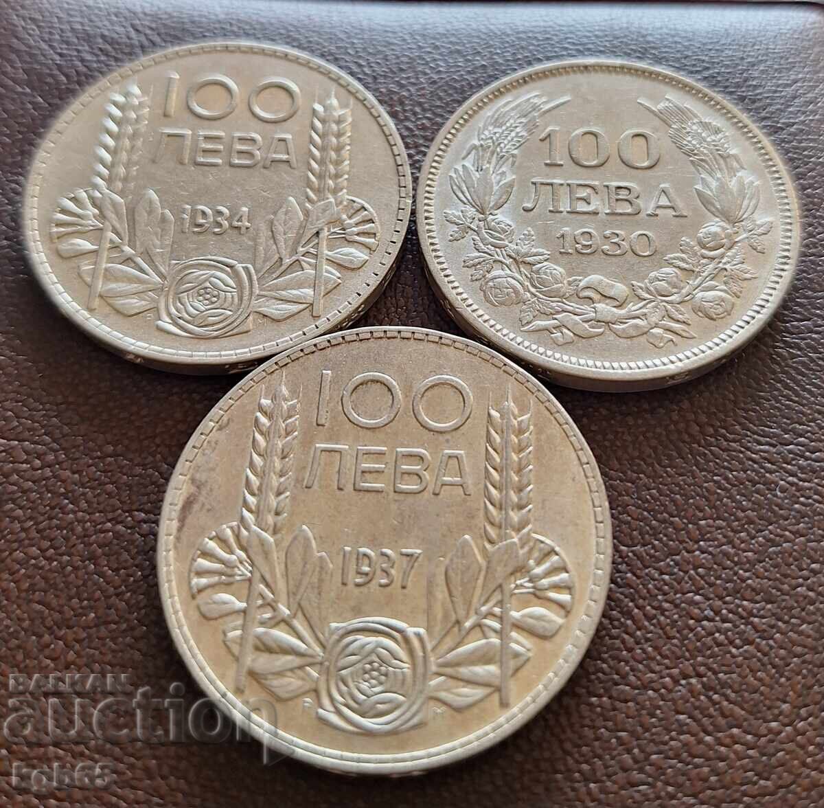 100 leva 1930, 1934, 1937 Boris al III-lea. #-5