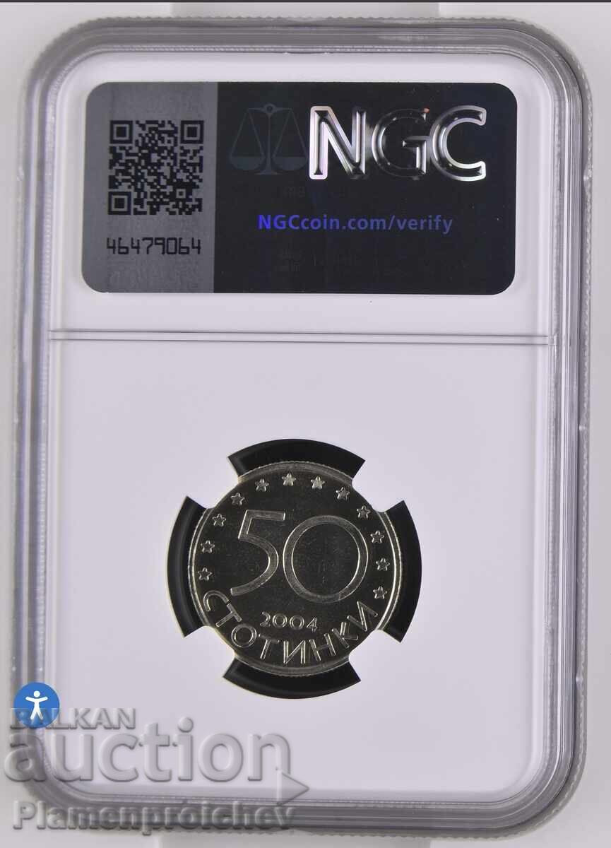 Licitație SINGURA TOP POP 50 STOTINKI 2004 NATO PL MS 67 NGC