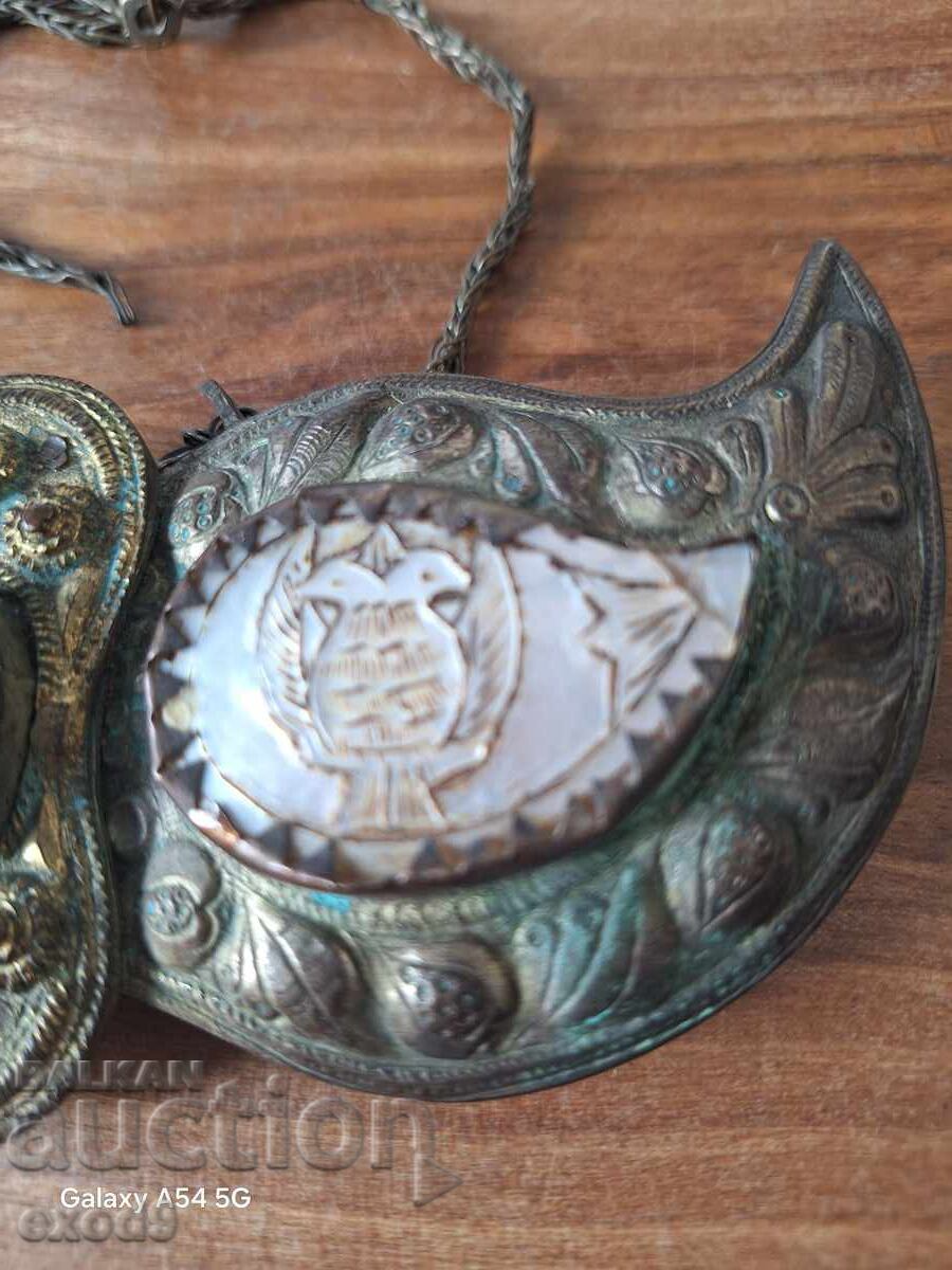 Pafta (cataramă) din argint din perioada Renașterii bulgare, sidef / BZC! - 6