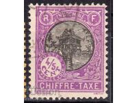 Fr. Indochina-1927-Postage Due-Pagoda in Hanoi, cancel