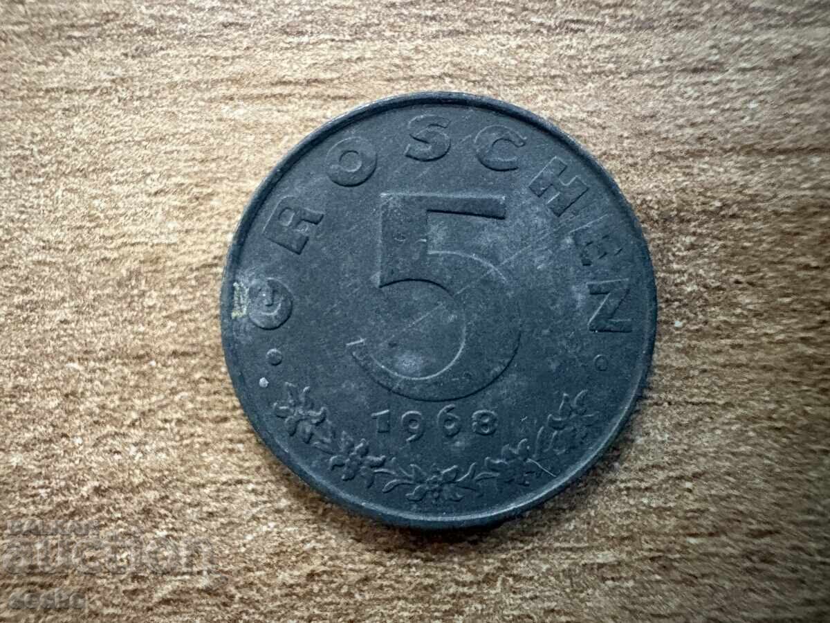 Austria - 5 groși (1968)