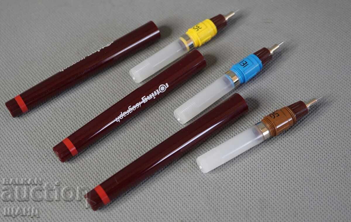 Доставка на ROTRING Немски рапидографи ROTRING лот 3 бр
