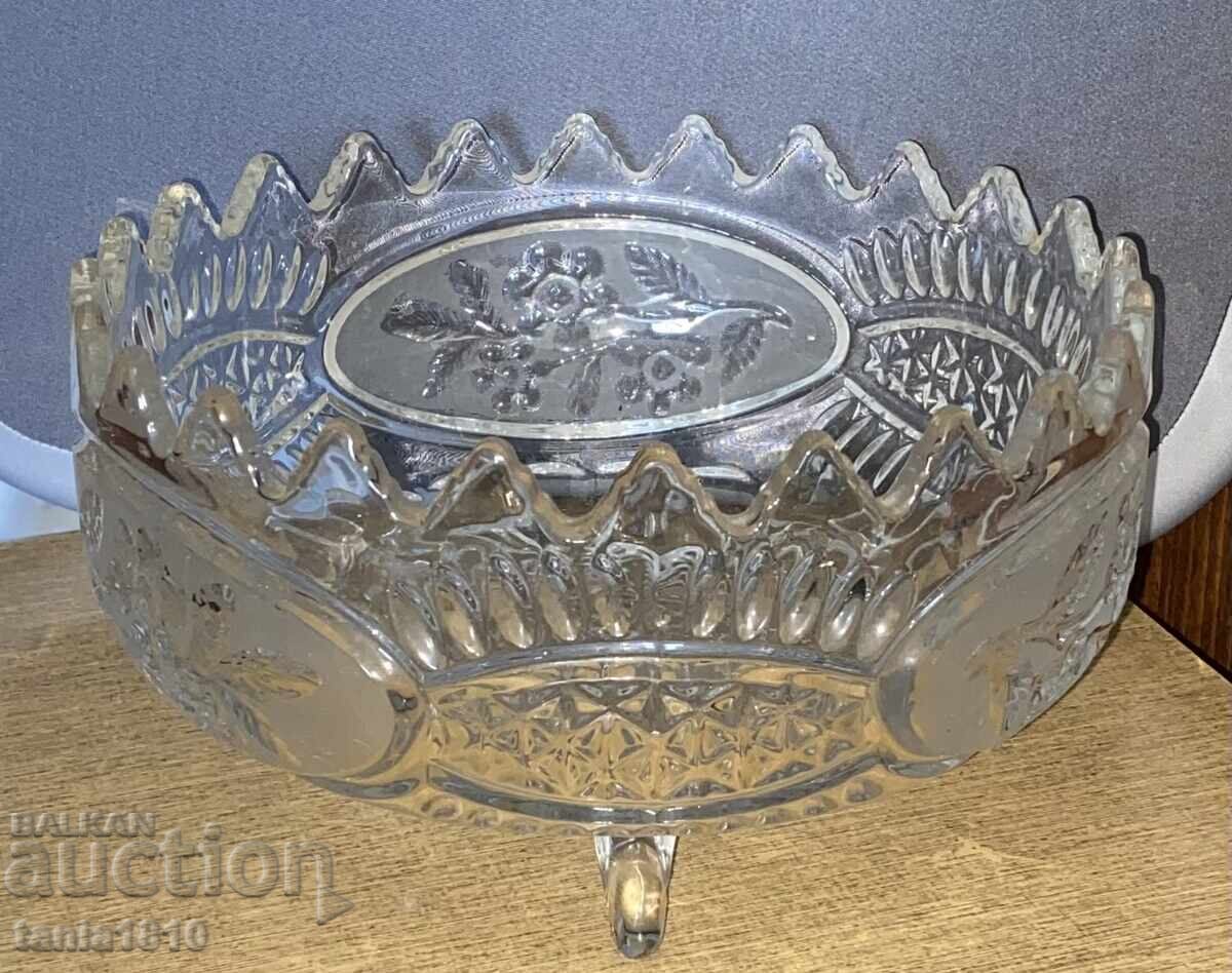 Vază/bol/fructieră vintage din cristal - 7