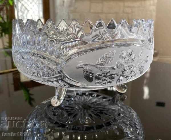 Vază/bol/fructieră vintage din cristal