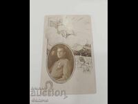 Ενδιαφέρουσα βασιλική φωτογραφική κάρτα - Στρατιώτης με μετάλλιο 1917