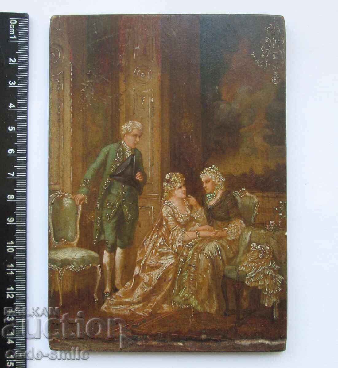 Δημοπρασία Παλαιός πίνακας ζωγραφικής, ελαιογραφία σε ξύλο, έτος 1900