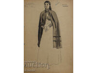 Painting scenography Georgi Popov - John (1906 - 1961) Ink