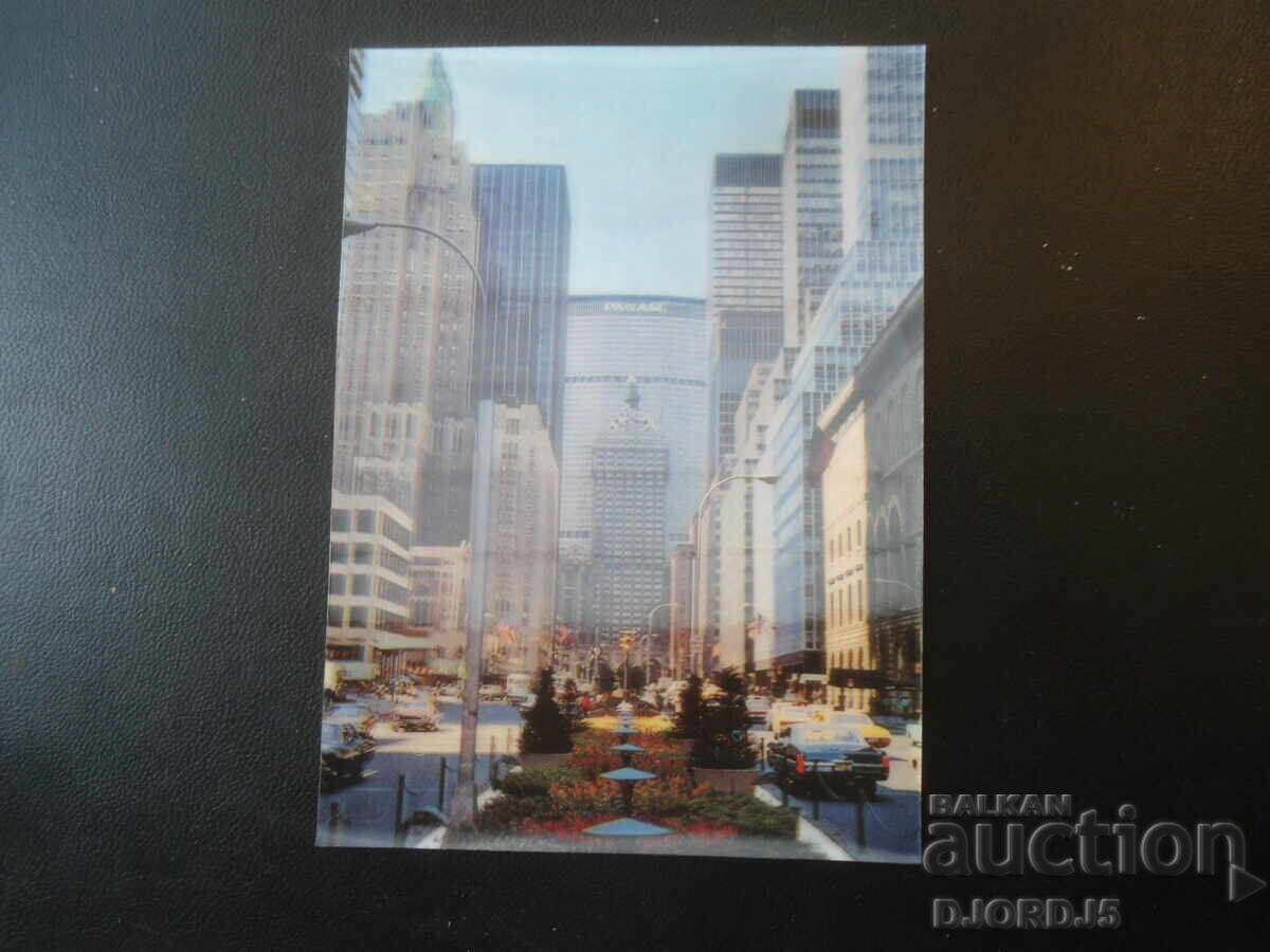 Carte poștală stereo veche, PARK AVENUE - NEW YORK CITY