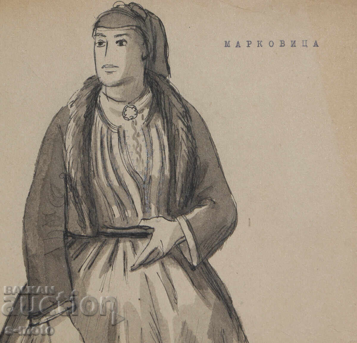 Licitație Pictură scenografie Gheorghe Popov - John (1906 - 1961) Tuș