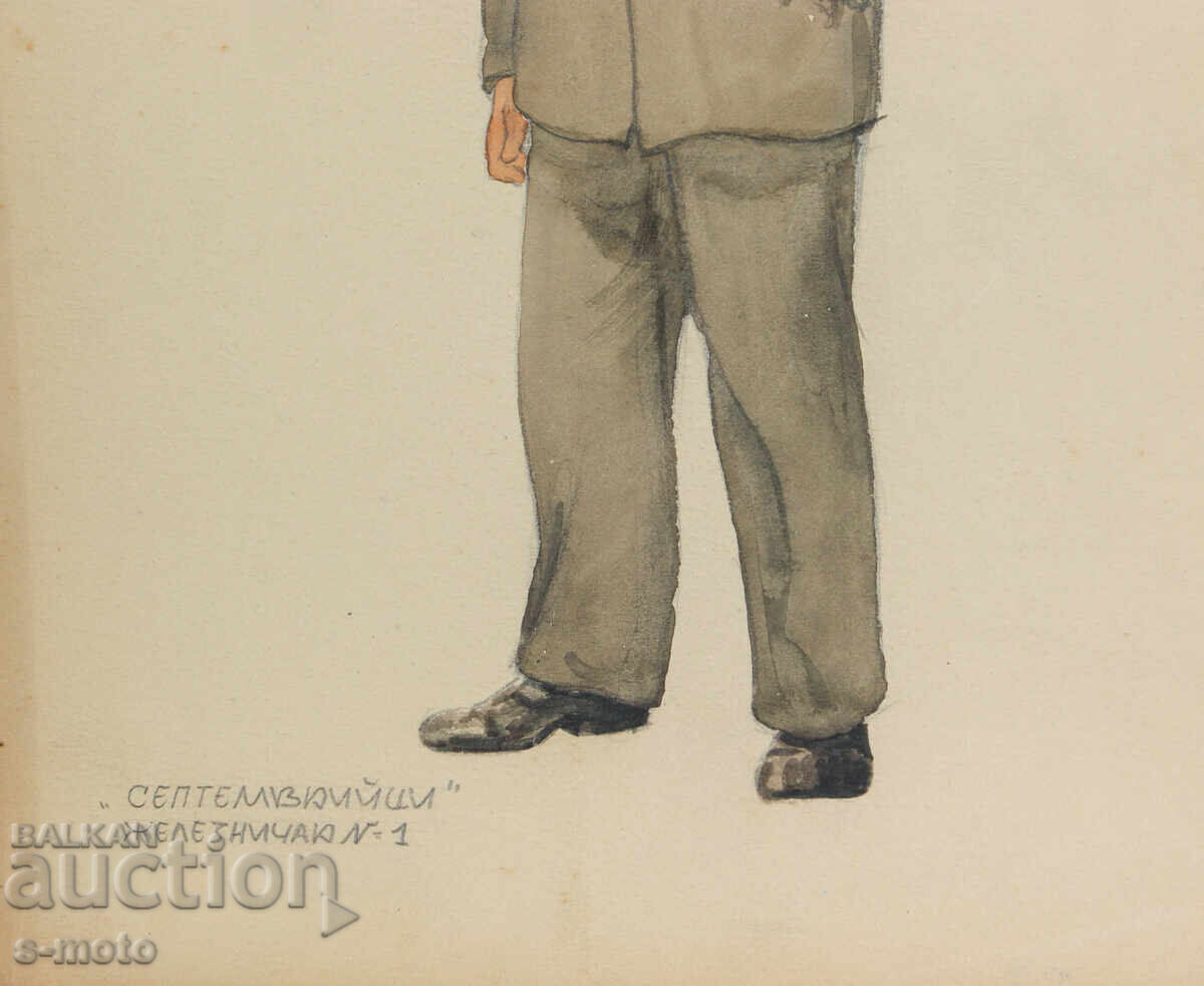 Χοσέ Σάντσα (1908 - 1994) πίνακας ακουαρέλα σκηνογραφία 1954 - 6