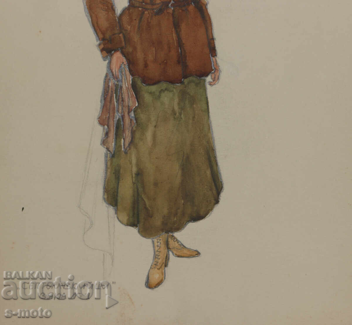 Χοσέ Σάντσα (1908 - 1994) πίνακας ακουαρέλα σκηνογραφία 1954 - 5