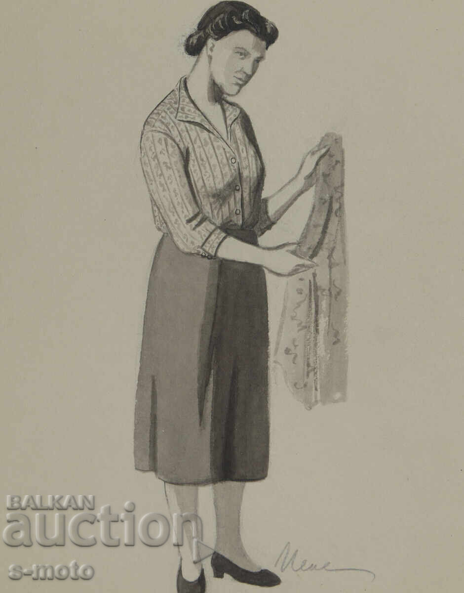 Scenografie acuarelă Pepa Misirkova ''Ani pentru iubire'' 1957 - 6