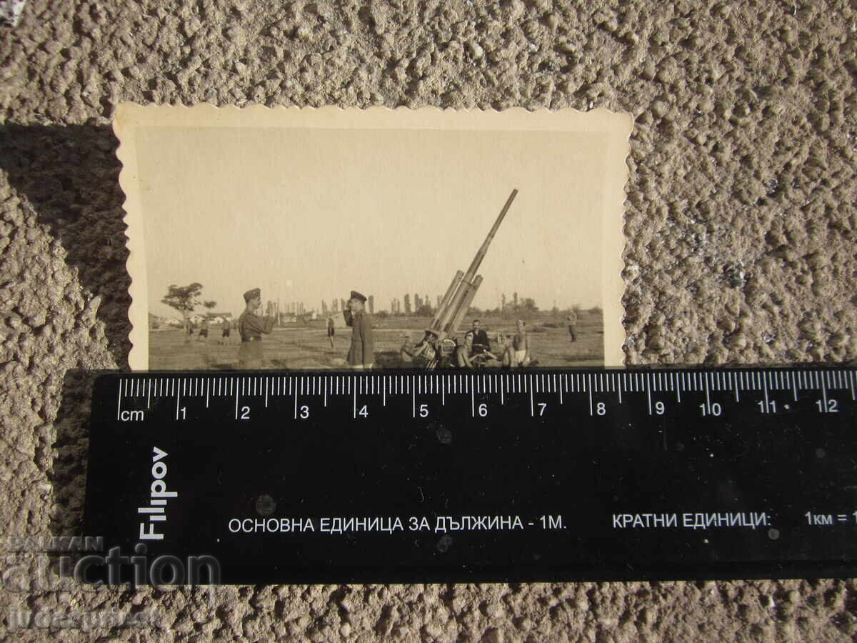 Delivery of WWII Kingdom of Bulgaria military photo artillery soldiers cannon