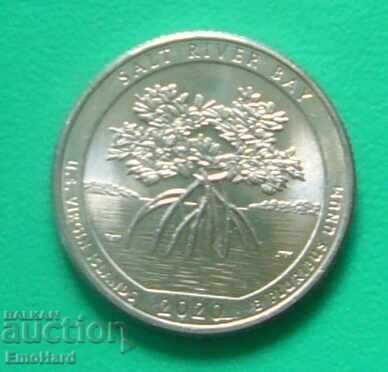 SUA Frumoasa America 1/4 dolar 2020 Salt River Bay P