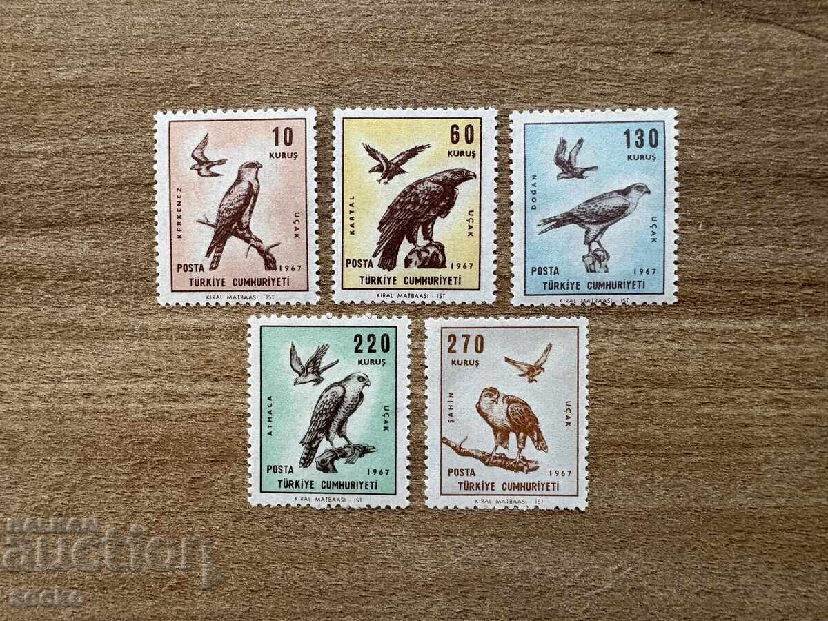 Turkey - Air Mail - Birds of Prey (1967) MNH