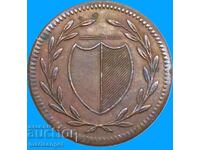 1 Jewish Thaler 1819 Frankfurt Germany Copper