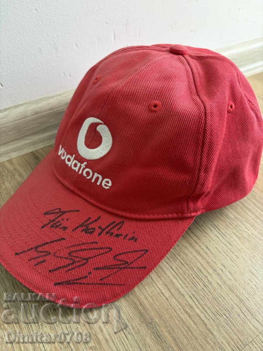 Originalen avtograf na Mihael Shumaher vyrhu shapka Sertifikat