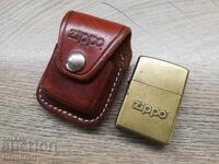 Оригинална бензинова Запалка Зипо,Zippo с Кожен калъф