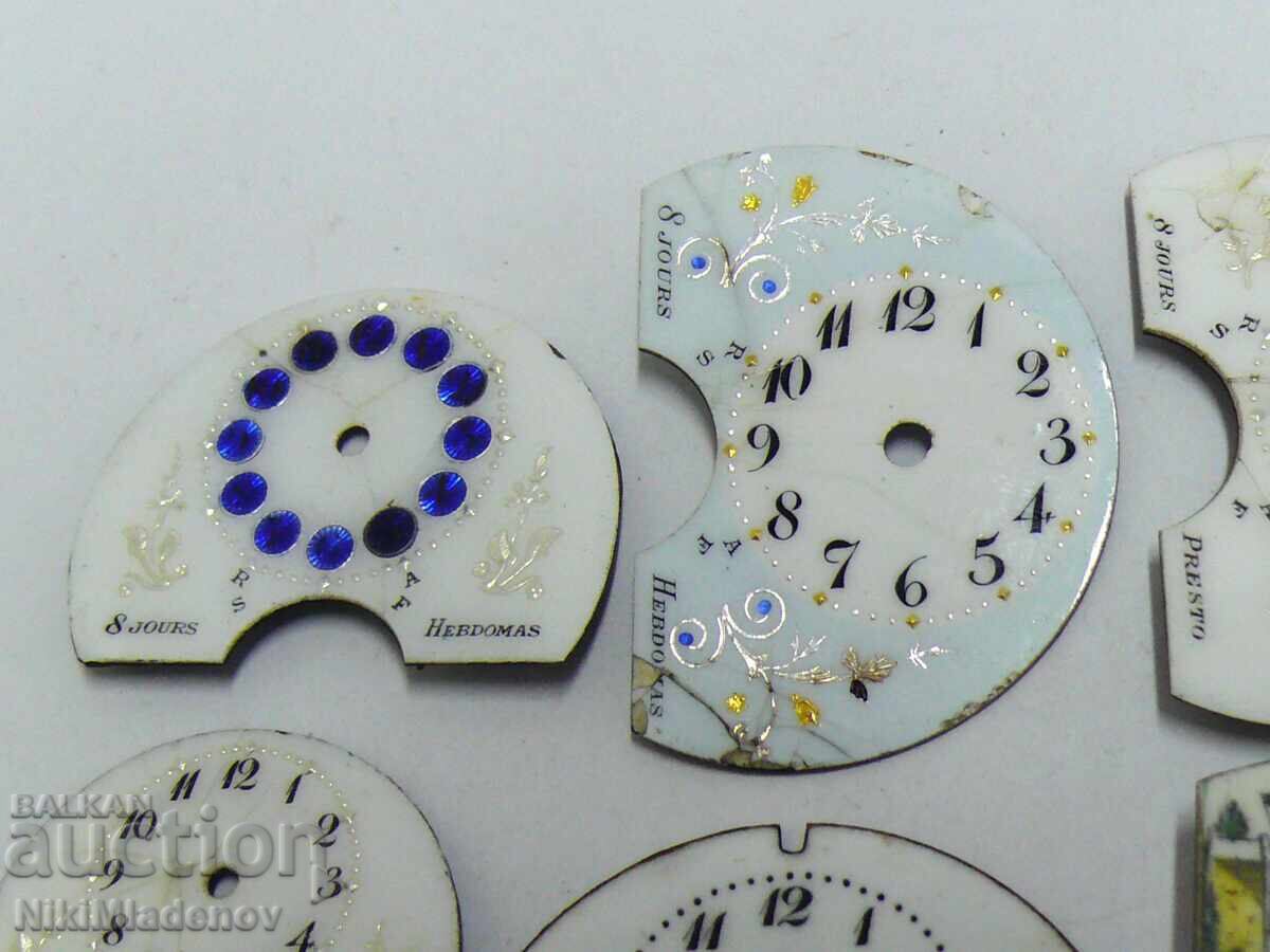 Lot of porcelain dials for Hebdomas pocket watches, BZC with price € 0.01 | 0.02 BGN