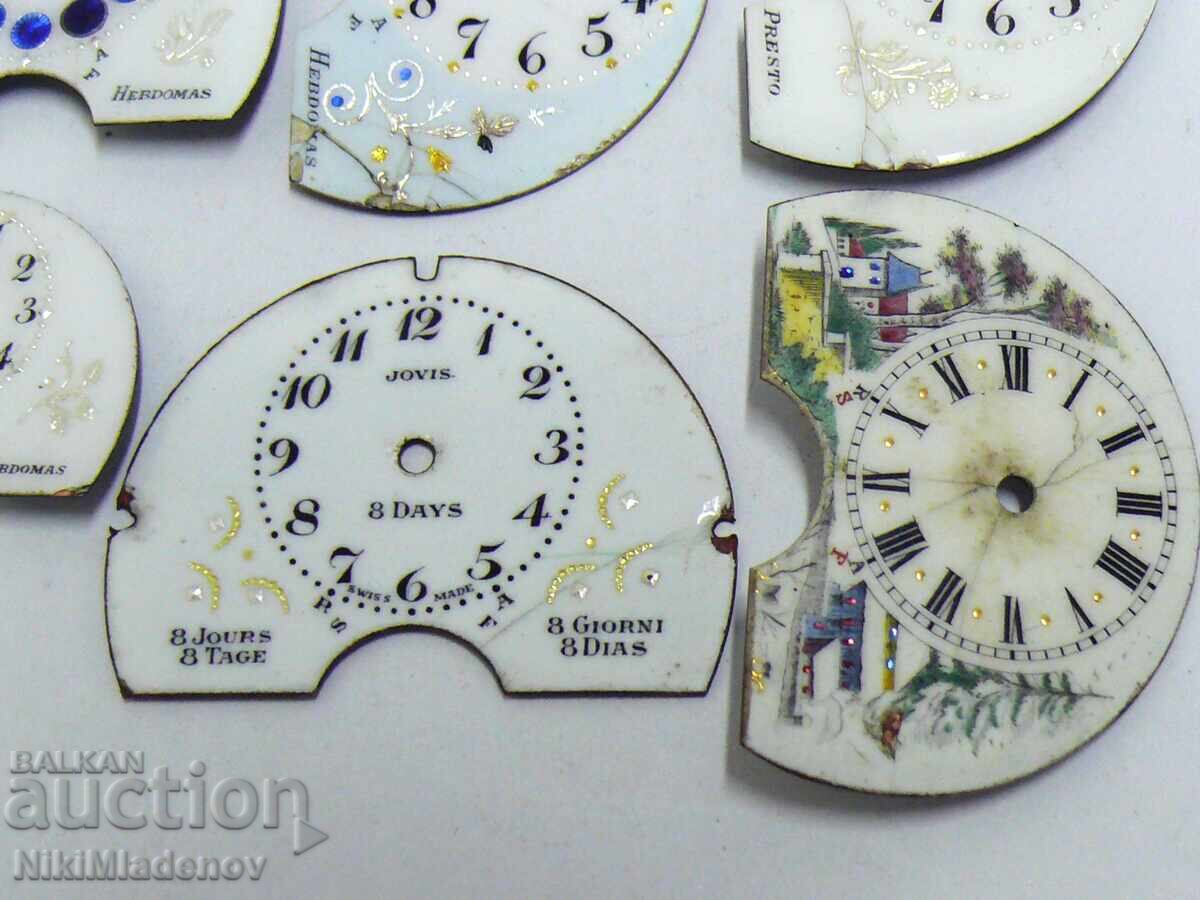 Auction  Lot of porcelain dials for Hebdomas pocket watches, BZC