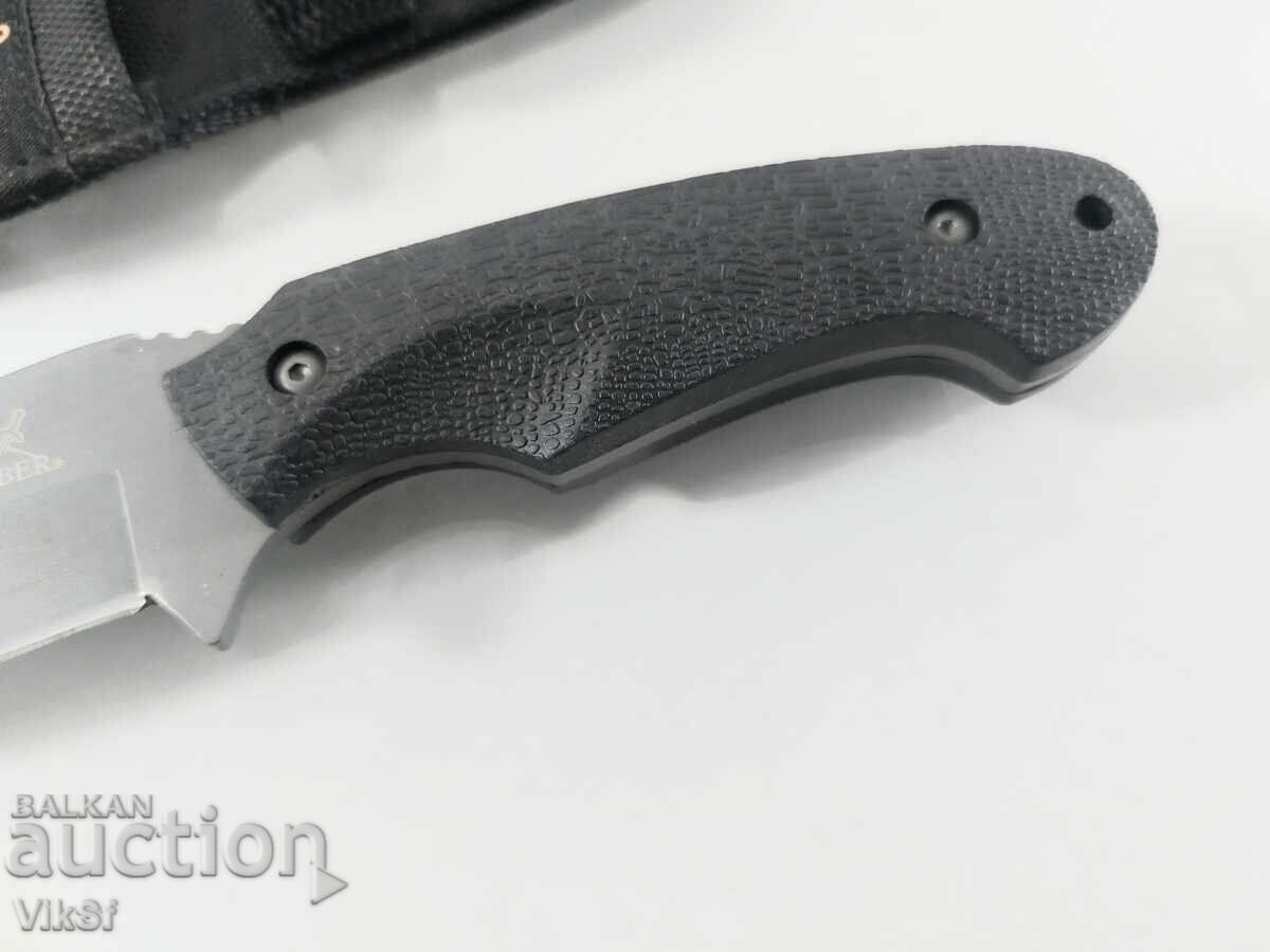 Παράδοση Κυνηγετικό μαχαίρι full tang Gerber 90x220mm με λαστιχένια λαβή