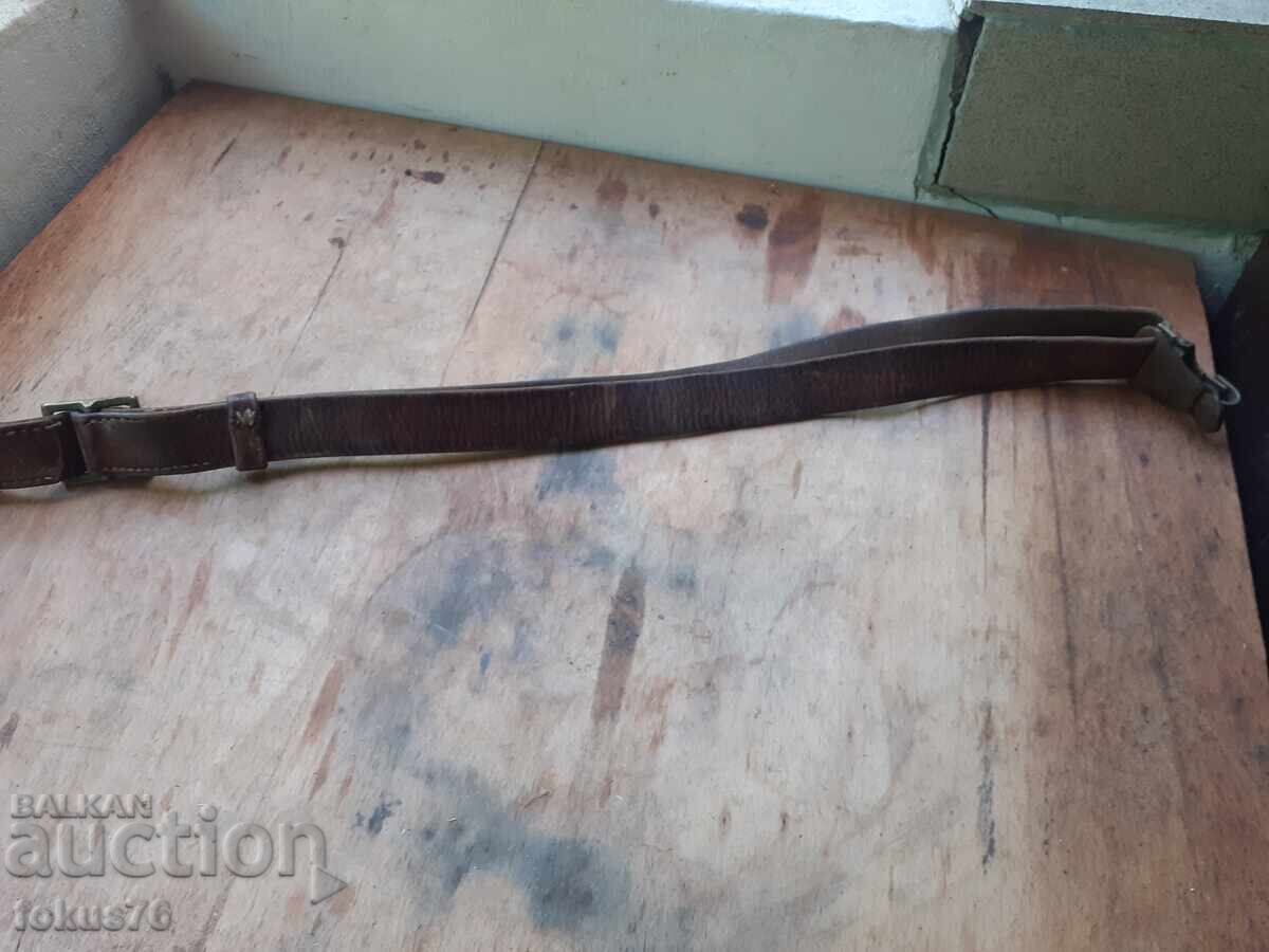 Old leather shoulder strap belt - 5
