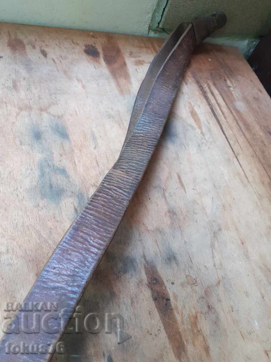 Old leather shoulder strap belt - 6