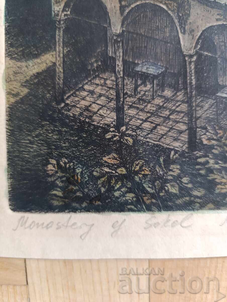 Pictură frumoasă de V. Isaev „Mănăstirea Sokolski”, 1994 - 5