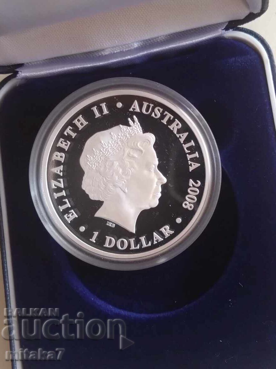 Delivery of Silver coin 1 dollar 2008, Australia