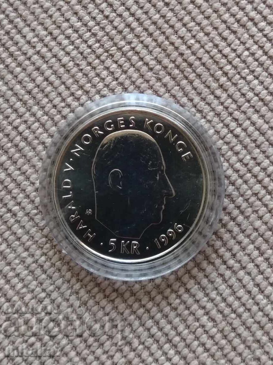 5 крони 1996 година, Норвегия с цена € 3.00 | 5.87 лв.