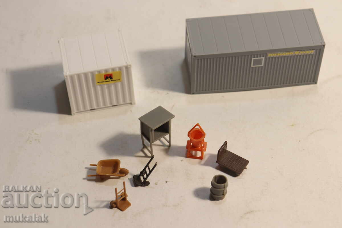 HERPA H0 1/87 VAN CONTAINER ACCESSORIES CAR MODEL LOT - 5