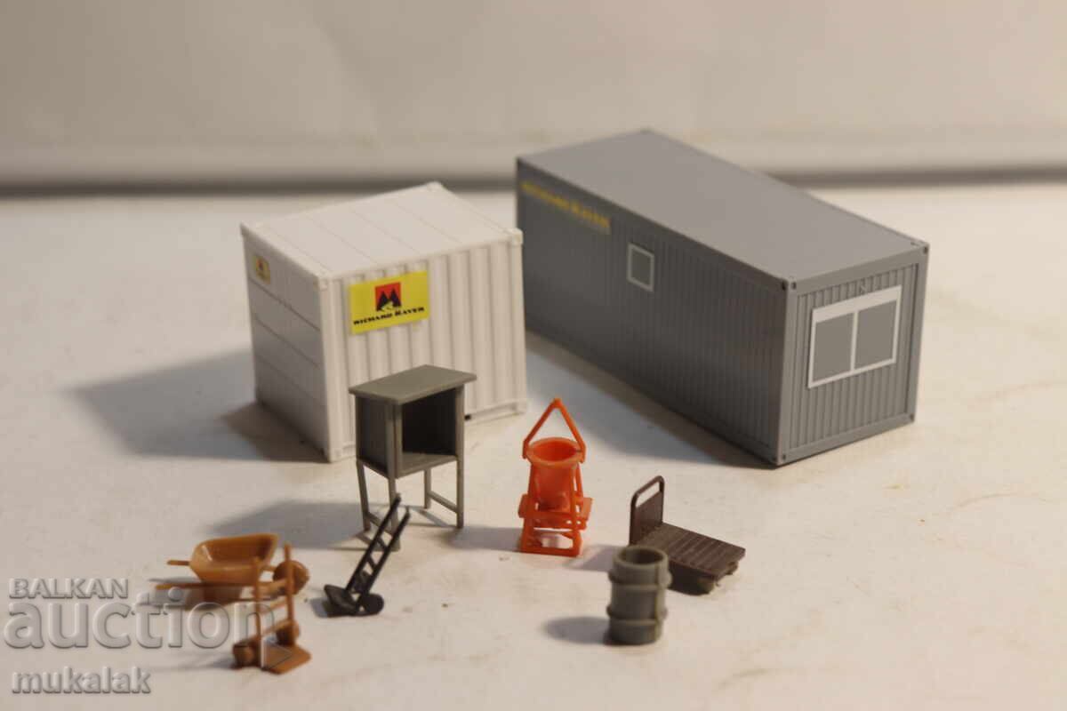 HERPA H0 1/87 VAN CONTAINER ACCESSORIES CAR MODEL LOT - 6