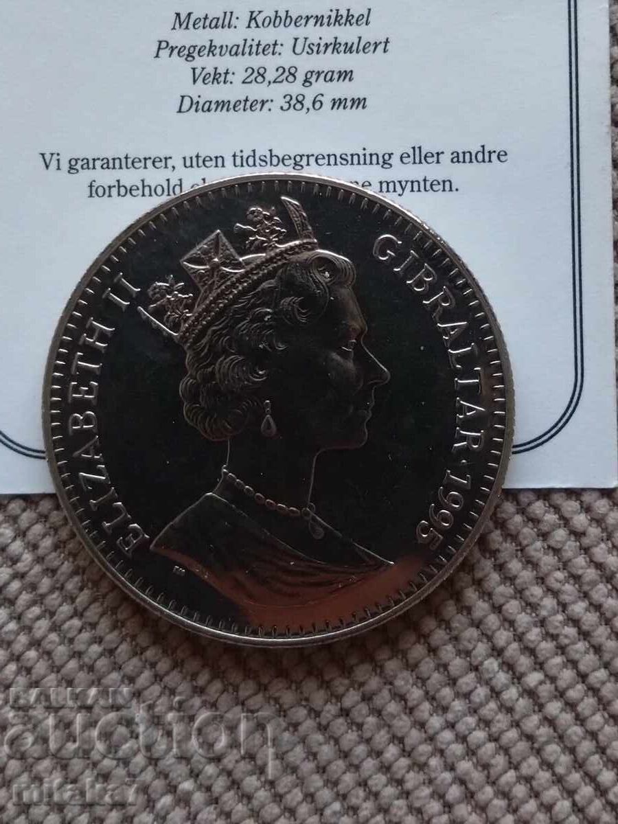 Auction  1 crown 1995, Gibraltar
