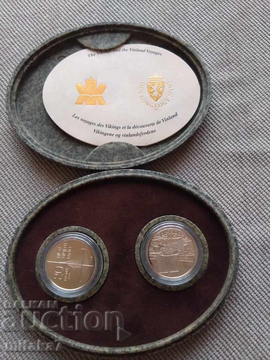 Set 5 Kroner Norway/5 Dollars Canada, 1999