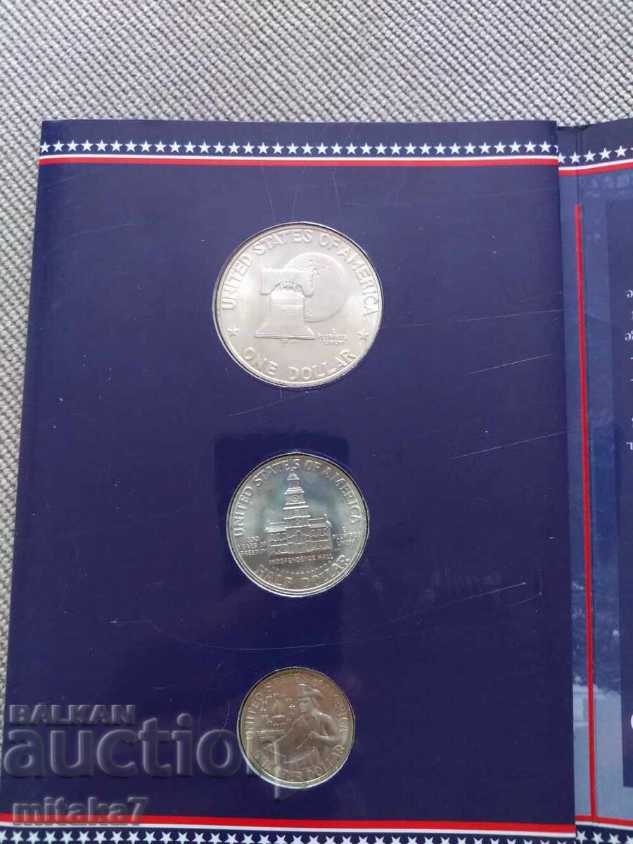 Auction  Set of silver coins 1976, USA