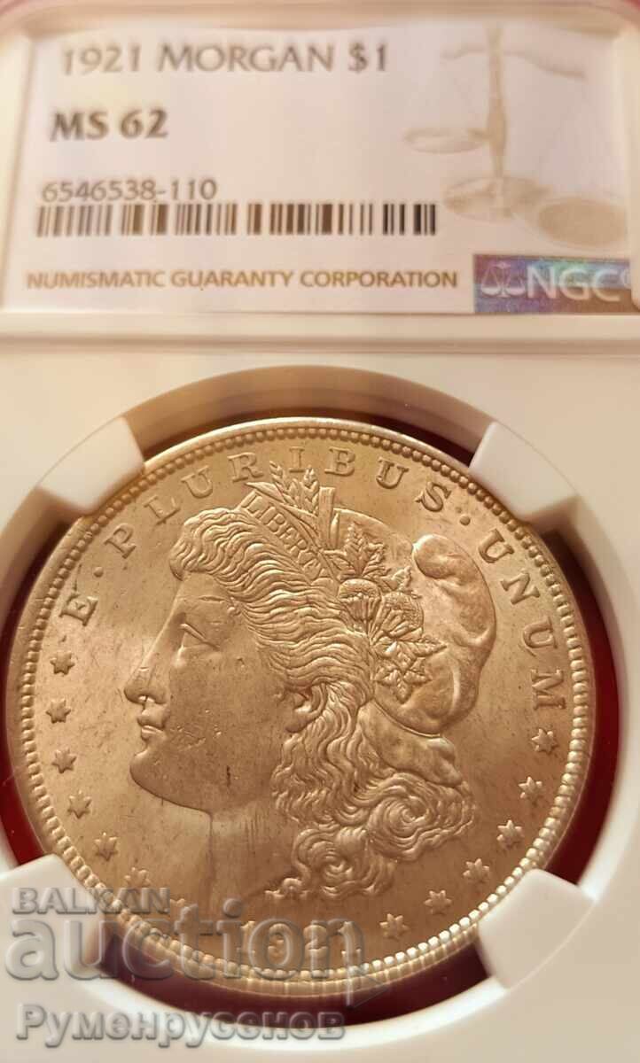 1 Dollar 1921-USA-MS 62