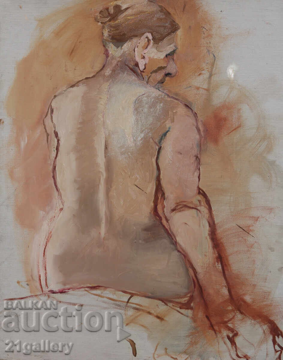 Licitație Pictură în ulei portret, nud